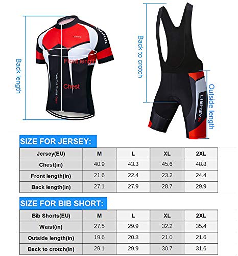 NASHRIO Men's Cycling Jersey Set Bicycle Short Sleeve Set Quick-Dry Breathable Shirt+3D Cushion Shorts Padded Pants/Bib Short - Thumbnail 3