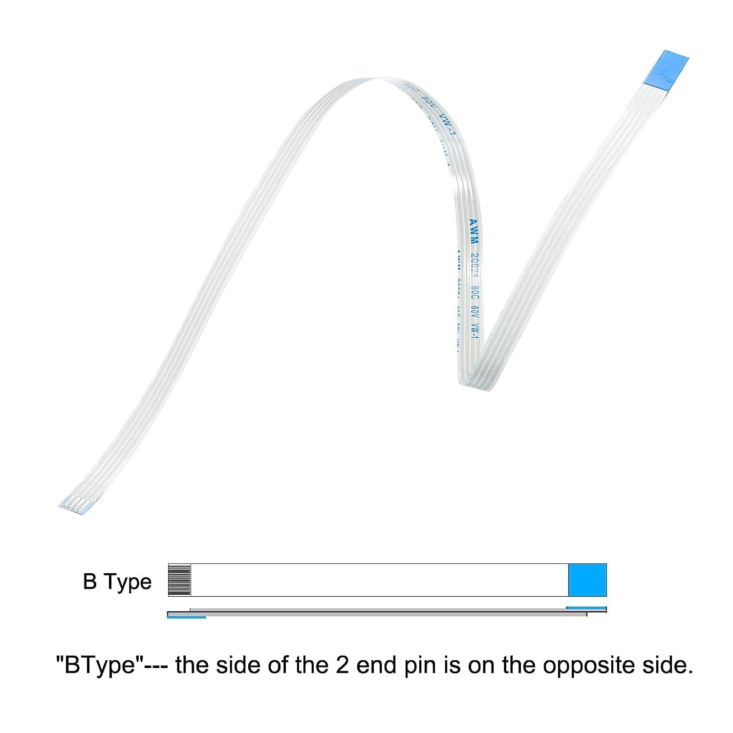 SHIVLAHERI 4 Pin 1mm Pitch FPC FFC Flexible Flat Parallel Cable A-Type (Contact Pins on Same Side) 100mm Length,Use for LVDS,LCD,TVs,Printer,Computer,Laptop, Projects (Pack Of-1) 1