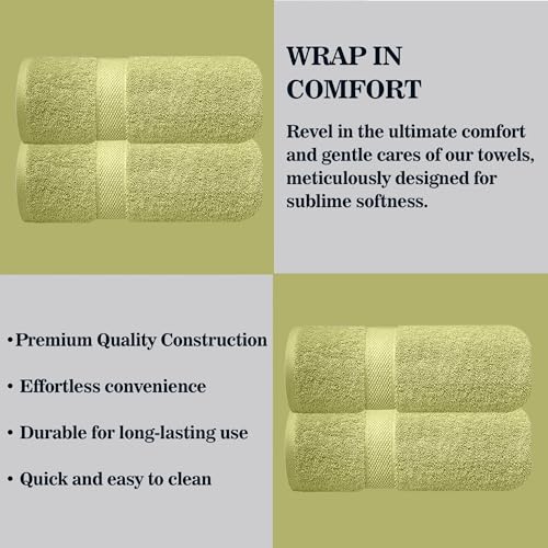 Image of Sulfar 100% Terry Ring Spun Cotton Face Towel - Quick-Dry, Highly Absorbent (480 GSM) (30 x 30 Cm) Misty Green (Pack of 2)