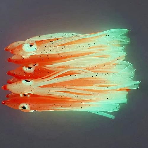 Miniatura 6 de 30 faldas luminosas de pulpo de plástico suave para trolling, señuelos de calamar, para pesca, tamaño de 1.97 pulgadas, 2.76 pulgadas, 3.54 pulgadas
