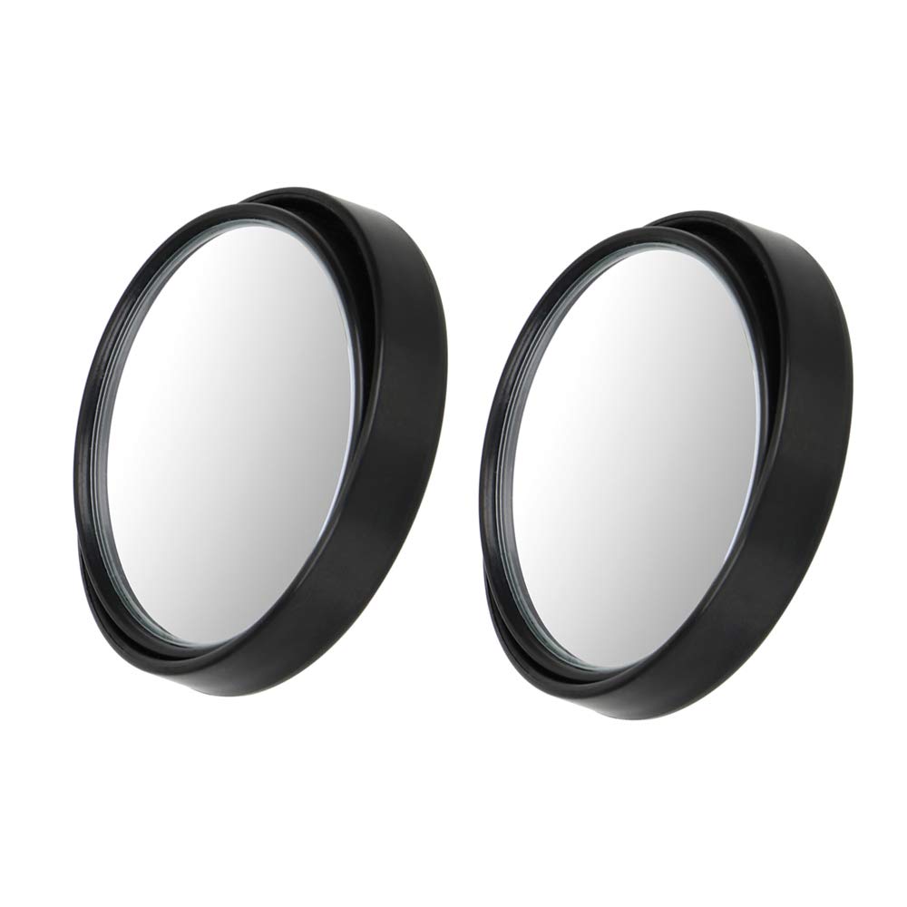 360° Rotary Push Car Rear View Mirror, Black