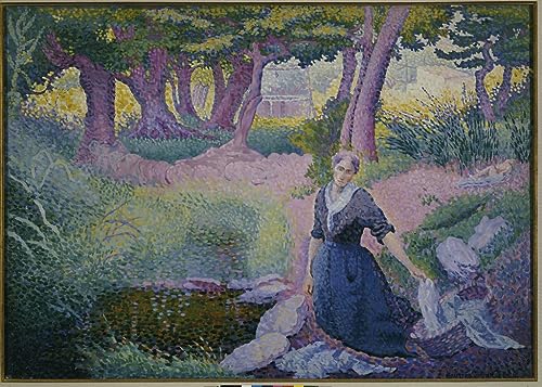 Affiche Toile la Lavandière d'Henri Edmond Cross art portrait pour décoration murale de chambre
