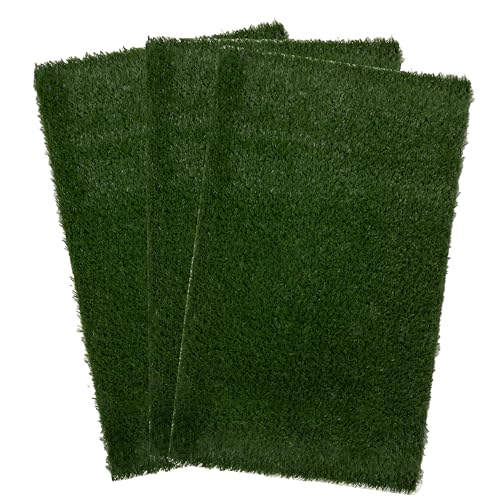 Image of Artificial Grass Puppy Pee Pad for Dogs and Small Pets - Set of Three 35.5X23.5 Inch, Reusable 4-Layer Turf Pads for Dogs - Indoor and Outdoor Fake Grass Potty Pet Supplies by PETMAKER