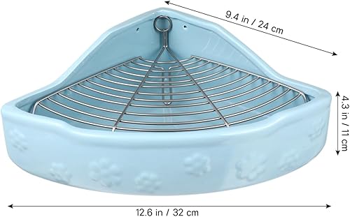 Miniatura 2 de Jaula de arena para animales pequeños, triángulo de cerámica, entrenador para orinal de esquina, caja de arena para hurones, caja de ropa de cama,