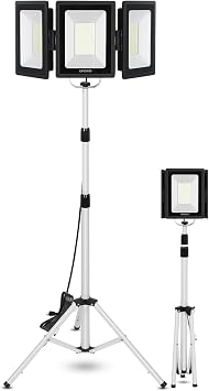 UFOND 21000LM LED Work Light with Stand, Foldable Worklight 3 Brightness