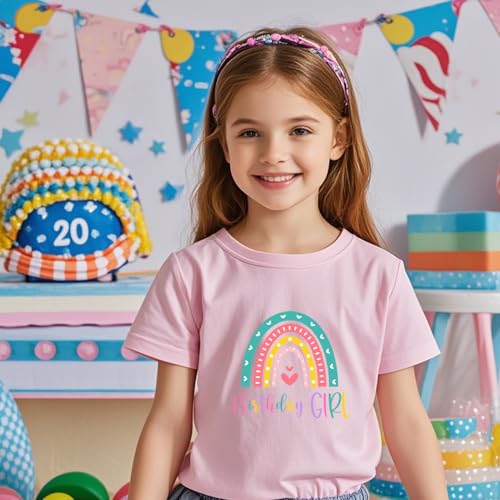 Image of Birthday Girl Tshirt Toddler Birthday Shirts Tees Little Kids Top Outfit Cotton Short Sleeve 2nd 3rd 4th 5th 6th 7th 8th