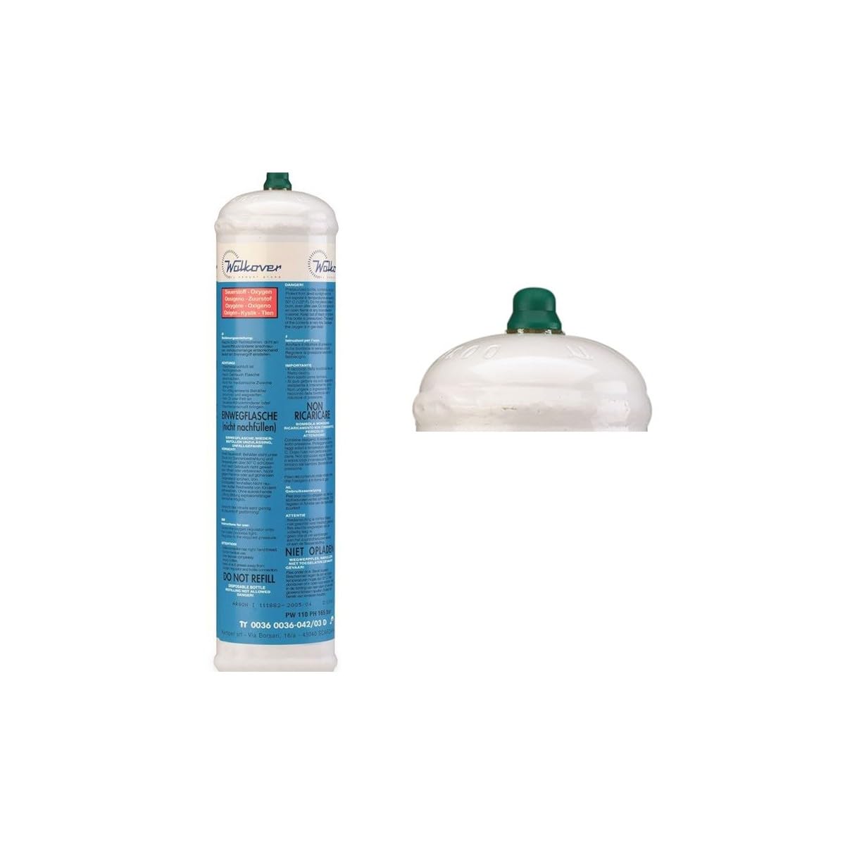 KEMPER – Botella de oxígeno 110 bar x 2 conexión M10 Soldadura bigas desechable 110 litros