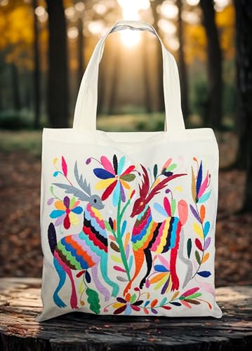 Bolso tote mexicano artesanal bordado Otomí Tenango miniatura 2