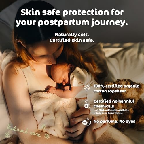 Image of Naty Maternity Pads with Wings |100% certified organic cotton top sheet | Certified skin-safe | Soft Postpartum Sanitary Pads for after Birth, 0% plastic on skin, Fragrance free & Absorbent | 10 count