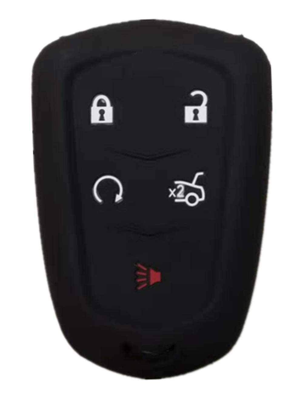 Silicone Keyless Entry Remote Key Fob Cover Case Protector Shell for Cadillac Escalade CT6 XT5 CTS XTS SRX ATS HYQ2AB(5 Buttons)