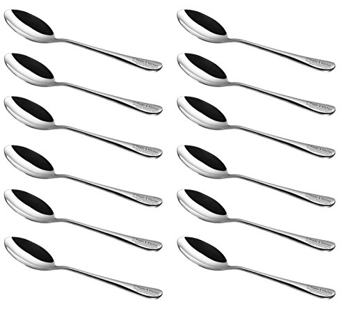 Fnado 12-Piece 18/0 Stainless Steel Teaspoon, 6.6 Inches