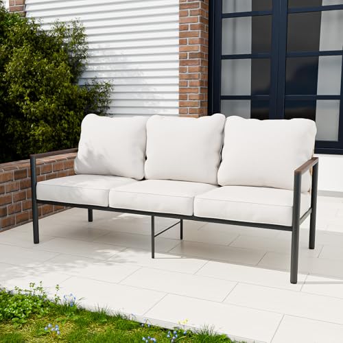 INTER HUT Cabana Chic Modern Wicker Outdoor Patio Sofa, 3