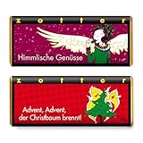 Zotter „Advent + Himmlische Genüsse“ Schoko Tafel Bundle (140g) – Handgeschöpfte Bio & Fairtrade Schokolade – Dunkle Milchschokolade mit Mandel- & Haselnougat – Nachhaltige Weihnachtsschokolade