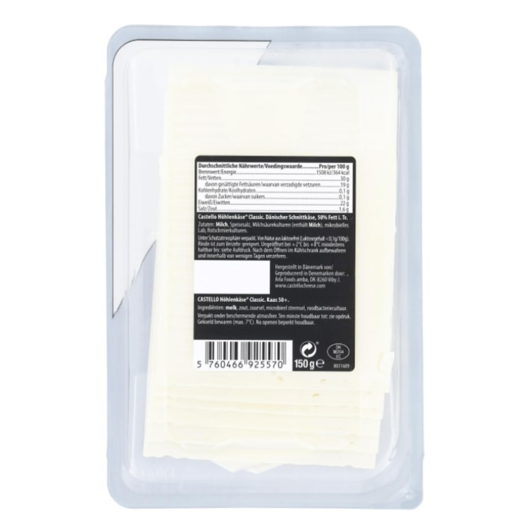 Casstelloo Käse Höhlenkäse Classic Scheibenkäse Käse 150 Gramm, 4er