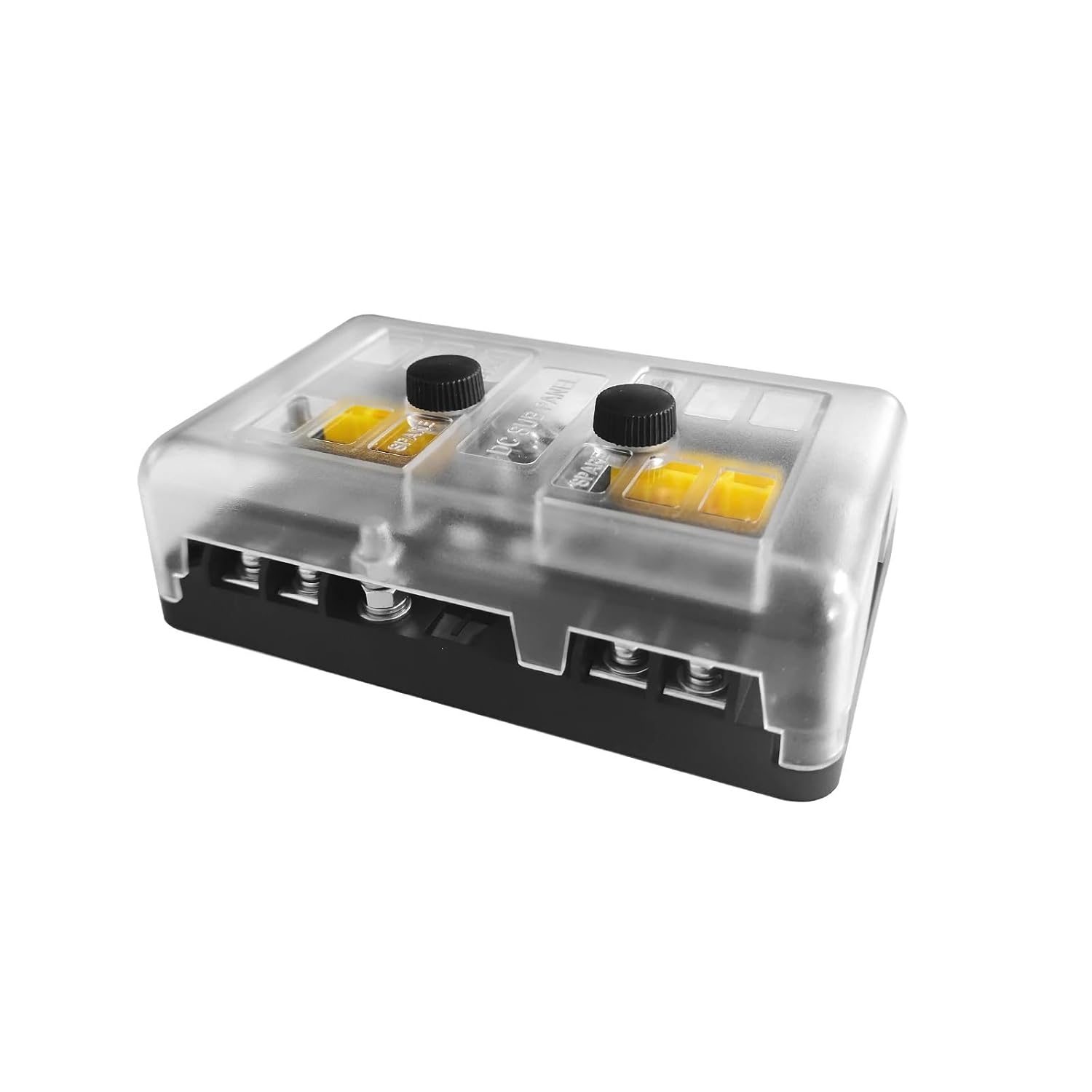 4/6/8 Way Car Blade Fuse Box Dustproof Cover DC 100A 32V Dual Battery with Positive Pole for Car Truck Marine Boat Accessories(4 Way)