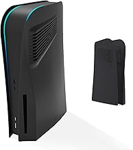 Faceplate Cover with Cooling Vent for Playstation 5 Disc Edition, ABS Anti-Scratch Dustproof Hard Shockproof Replacement Side Plate Shell Case for PS5, Accessories for PS5 (Black)