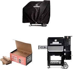 Masterbuilt MB20080221 Gravity Series 800 Digital Charcoal Griddle & Fire Starters, 48 Count & MB20040221 Gravity Series 800 Digital Charcoal Griddle, Grill and Smoker Combo, Black
