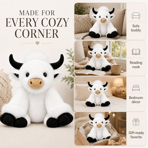 Image of JDF 5lbs Highland Cow Weighted Stuffed Animals, 16in Giant Highland Cow Gift Plush Toy, Adorable Stuffed Animal Adults & Kids Highland Cattle Plushie Pillow Decor