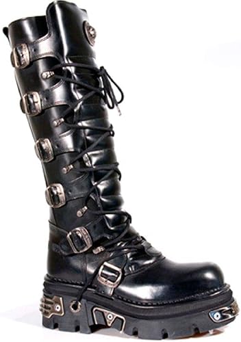 Miniatura 4 de New Rock Newrock 272 - Botas de piel con hebilla para botas góticas, color negro