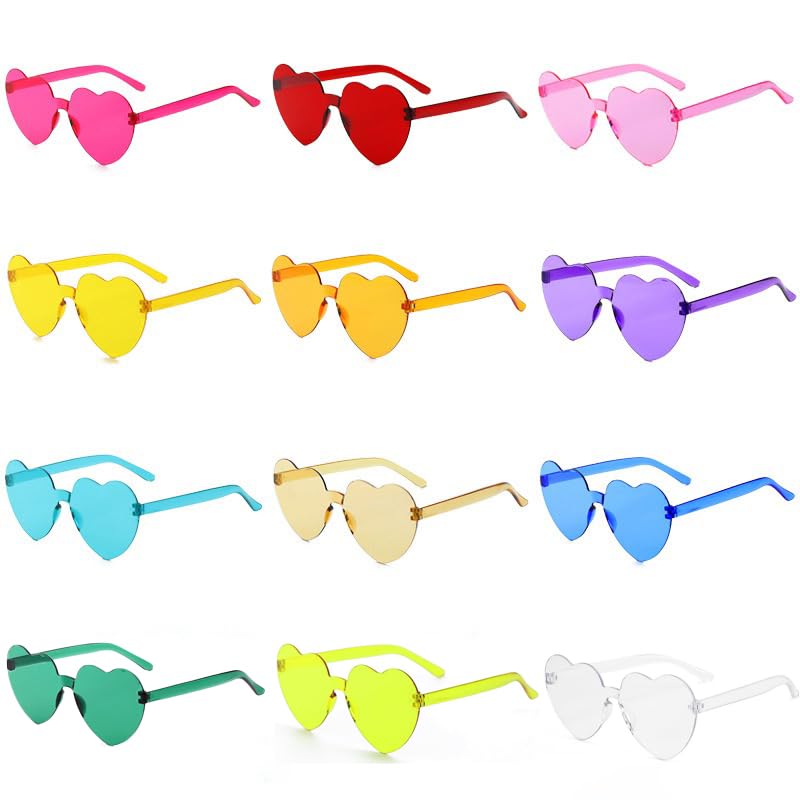 Heart Shaped Sunglasses，Kids Rimless Heart Shaped Sunglasses Heart Glasses Bachelorette Bride Party Favor