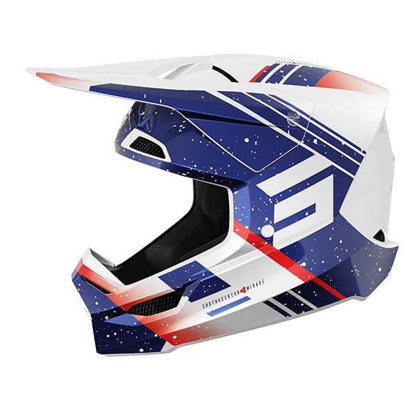 SHOT RACE GEAR Casque Motocross Furious Mirage Blue Pink Pearly – Casque Moto Tout-Terrain Homologué ECE 22.06 – Ultra Léger 1300 g – Ventilation...