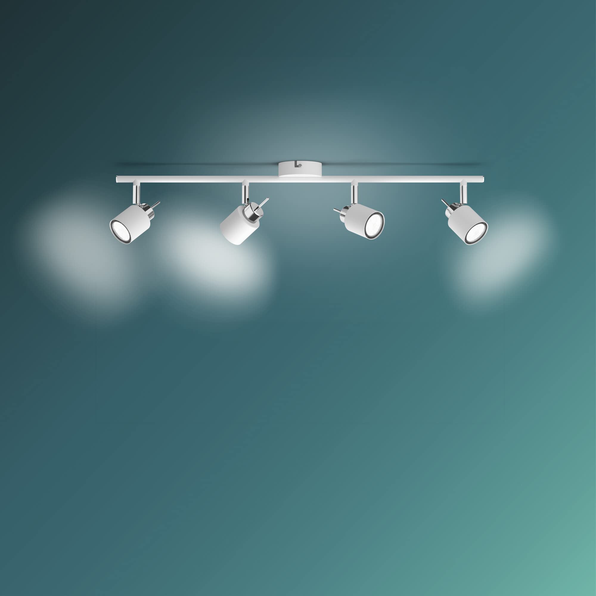 Philips LED Faretto Integrato Meranti, 4 Punti Luce, 35W, Bianco