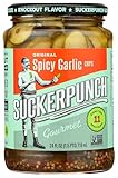 SUCKERPUNCH Gourmet Spicy Garlic Pickle Chips, Spicy Garlic Chips, 24 Fl Oz (Pack of 2), 48 Ounce