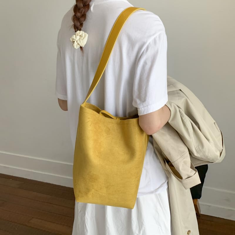 Suede Bucket Bag Fashion Shoulder Bag Slouchy Hobo Bag Tote Handbag Designer Purse for Women Travel Work2