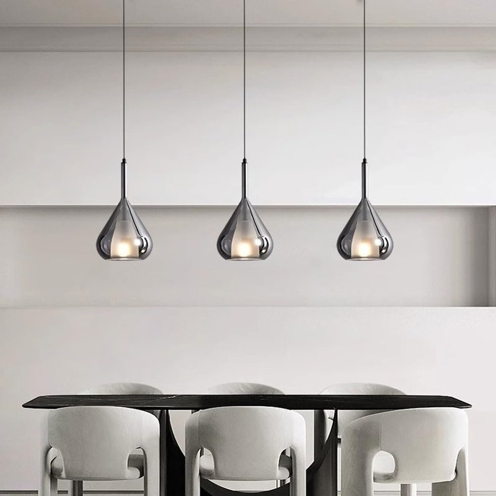 Lampada a Sospensione in Vetro in Stile Nordico, Paralume Creativo a Forma di Goccia d'Acqua, lampadario a Testa Singola con Sorgente Luminosa G9, apparecchi di Illuminazione Decorativi da Soffit