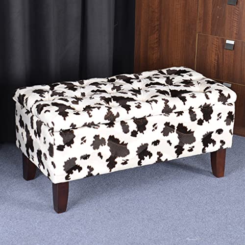 Tabouret décoratif motif vache pour une chambre à coucher style bohème