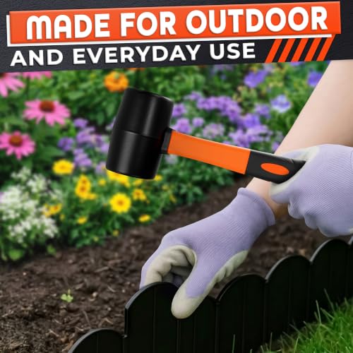 Image of Rubber Mallet Hammer 8 Oz, Soft Face Non-Marring Head (Orange) | Small Mallet with Non-Slip Ergonomic Grip for Woodworking, Tile, Flooring, Furniture Assembly, Jewelry, and Leatherwork