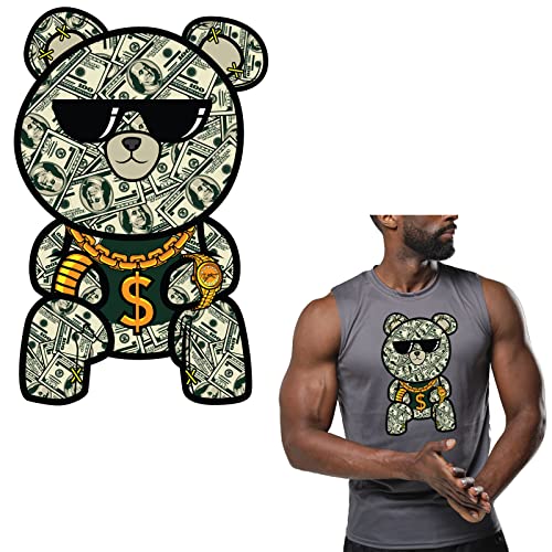 8Pcs Iron On Decals Lips Hustle Bear Designs Heat Transfer Stickers For Jean Jackets Hats Hoodie Bags Pillow Iron On Patches A05 A05 #TOP2