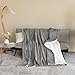 Good Nite Kuscheldecke Fleecedecke Wohndecke Decke Sherpa Sofaüberwurf Couchdecke Warm Winter Weich (Grau, 130x150cm)