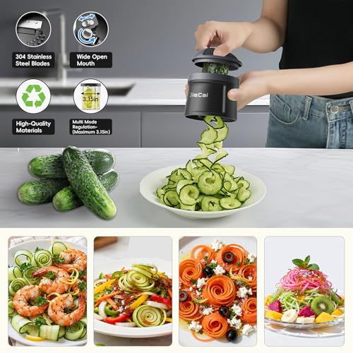 Spiralschneider Gemüse mit Behälter- 4 in 1 zucchini – Ansicht 4