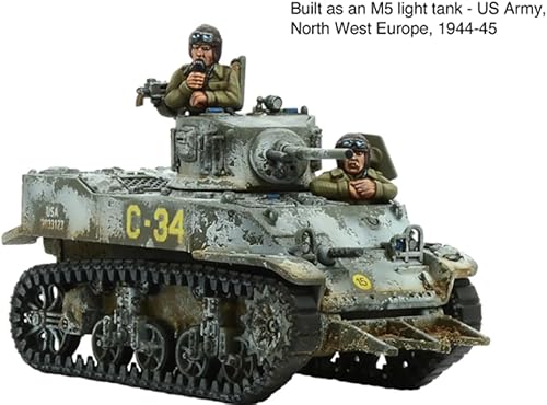 Miniatura 2 de Warlord Games US Army M5 Stuart - Tanque modelo a escala de plástico de 1:56 / 1.102 in para miniaturas de Bolt Action altamente detalladas de la