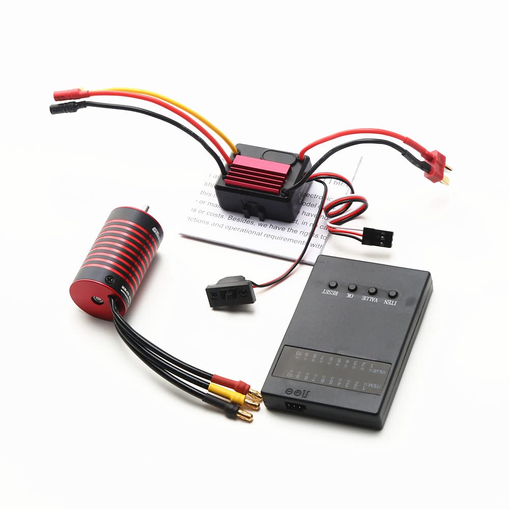 HUIOP Wodoodporny silnik bezszczotkowy 2838 5800KV i ESC 35A bezszczotkowy i zamiennik karty programowania do 1/14 1/16 SCY HSP Trax4 HPI pilot samochodowy ciężarówka