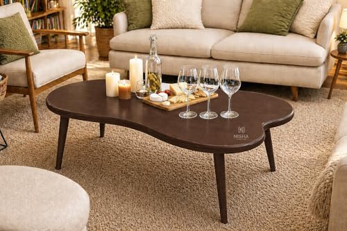 Image of Center Table 11 | Living Room | Solid Wood | Walnut Finish | Rectangular 120cm x 60cm | Sturdy Metal Legs | Elegant Modern Minimalist Design