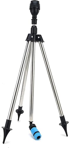 Miniatura 9 de Haofy Aspersor de riego de jardín giratorio de 360 grados, negro, acero inoxidable y plástico, altura y ángulo ajustables, fácil de usar, ahorro de