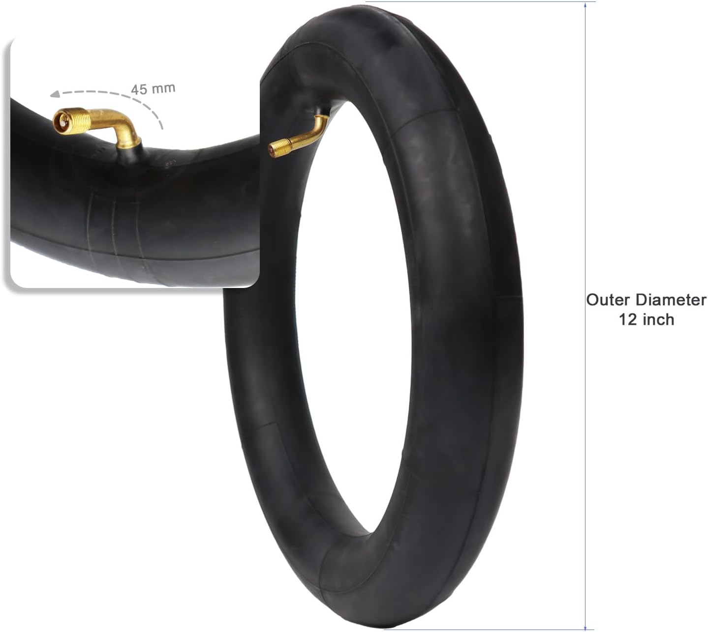 Heavy Duty Thicker Bike Tube with CR202 Bent Valve Stem Compatible with Most Electric Bike/Motorcycle/Bike/Scooter