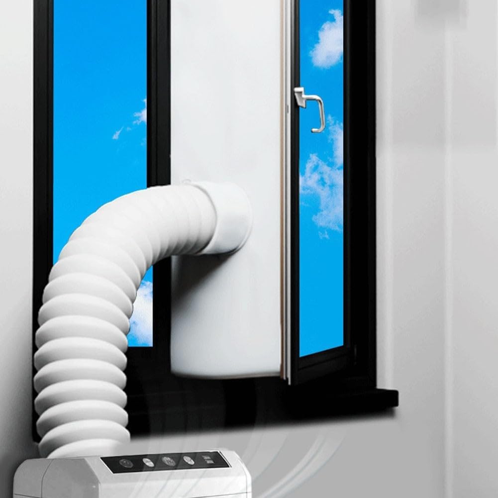HEANCRIE 300cm Window Seal with Drawstring for Portable Air Conditioner/Tumble Dryer,Casement Windows Full Sealing Air Exchange Guard