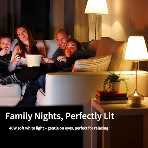 Image of Vgogfly LED Light Bulbs 40W - 5 Watt Equivalent Energy Efficient, Soft White 2700K, Non-Dimmable, E26 Base for Bedroom, Living Room Lamps - Long-Lasting, 4-Pack