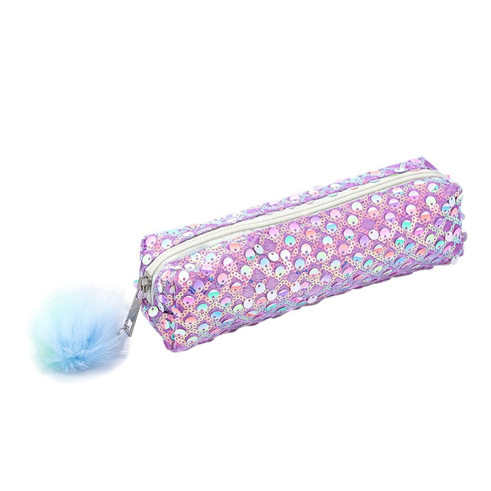 Estuche para niñas, adolescentes, estudiantes, adultos, estuche de gran capacidad, papelería, estuche portátil, estuche escolar, estuche para lápices para niños y niñas, Morado claro, medium