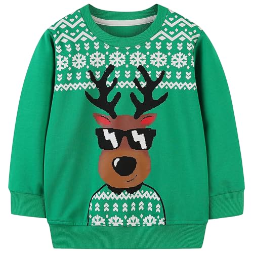 Image of AIWUHE Toddler Cotton Sweatshirt Boys Girls Pullover Long Sleeve Tops 2-6Y | Tops Blouse, Cotton T-Shirt, Fall Winter Clothes