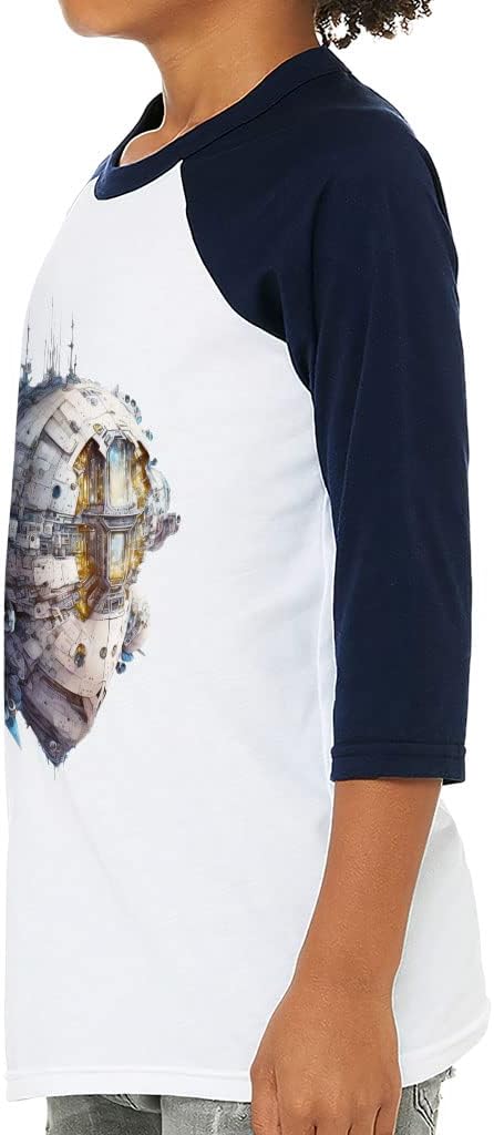 Beautiful Graphic Kids' Baseball T-Shirt - Themed 3/4 Sleeve T-Shirt - Ship Baseball Tee
