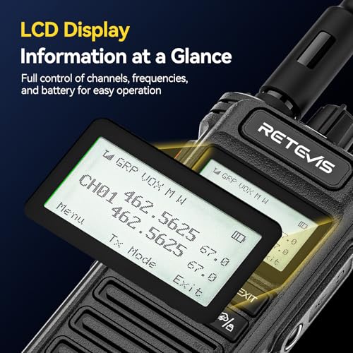 Image of Retevis RT86S(2nd Gen RT86) Walkie Talkie Long Range,Professional 2 Way Radio with 6 Way Charger,Group Call,2600mAh Rechargeable,Type C,NOAA,Heavy Duty Two Way Radio for Warehouse Industrial(6 Pack)