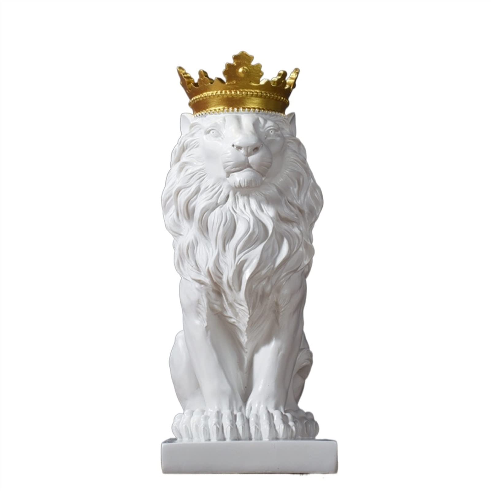 BHGFYXBS Decorative Statue Lion Statues Crown Lion Sculpture Nordic Home Decor Resin Figurine Model Animal Abstract Nordic Decoration Home Home Decorations,White-17x10x8cm