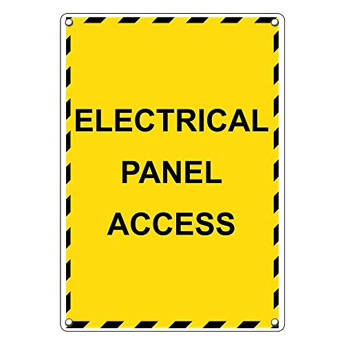 Weatherproof Plastic Vertical Electrical Panel Access Sign with English ...