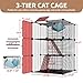 STILLCOVE Large Cat Cage Indoor: Enclosed Cat Enclosure DIY Pet Playpen Detachable Metal Wire Kennel Sturdy Crate with Hammock for Cats Kitten