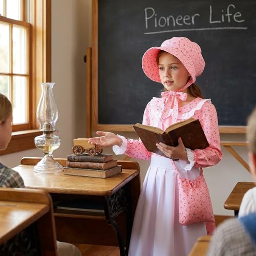 Disfraz colonial floral para niñas 5-13 años miniatura 5