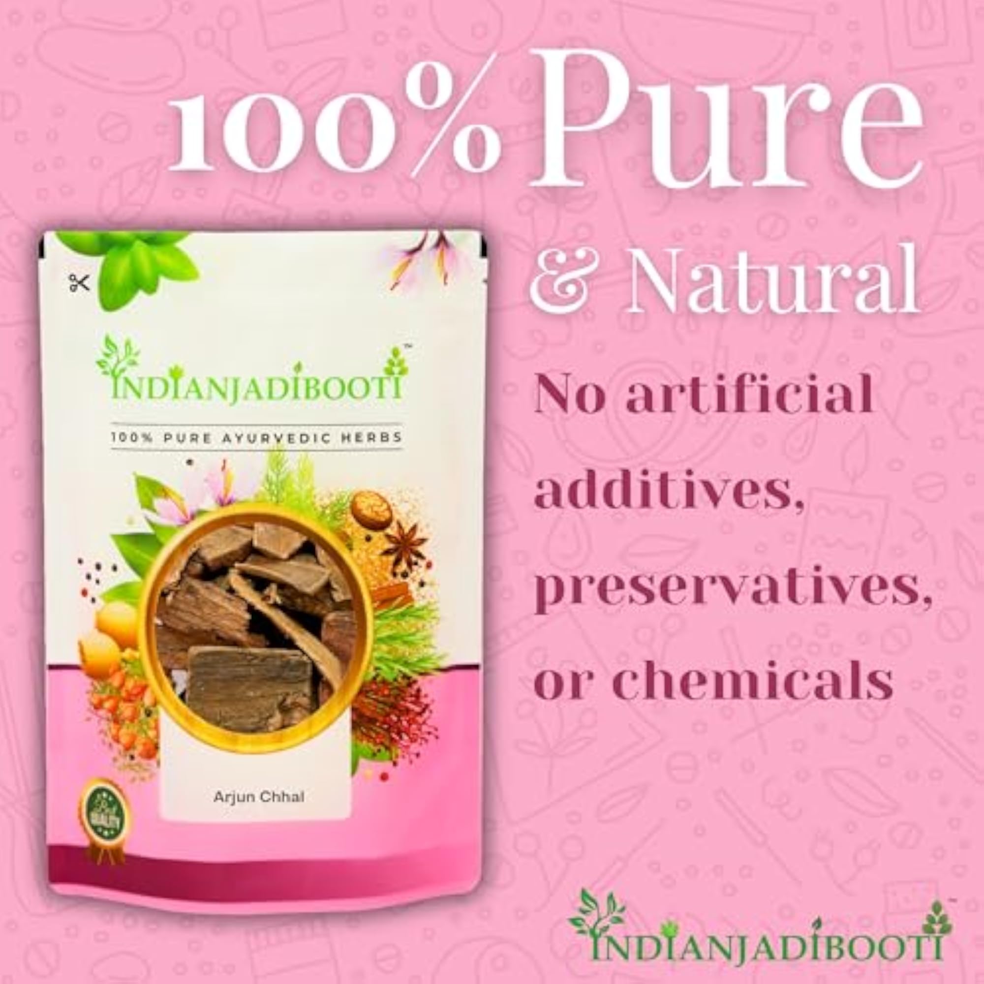 IndianJadiBooti Arjun Terminalia Arjuna Bark, 250 Grams